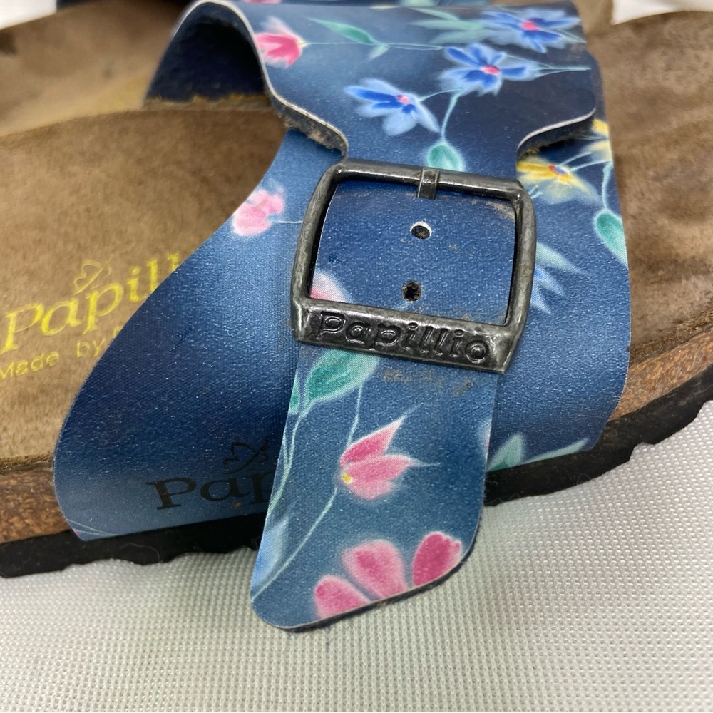 Papillio Sz 38/7/7.5 N Blue Slide Birko-flor flower floral Women Sandals - Picture 4 of 7